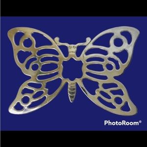 F B Rogers Silver Butterfly Trivet plaque
